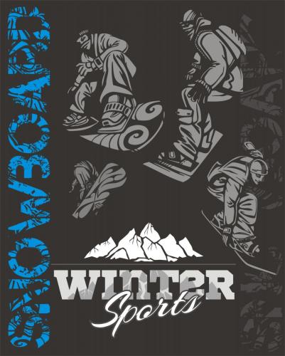 Snowboard - winter sport. Vector stock illustration.