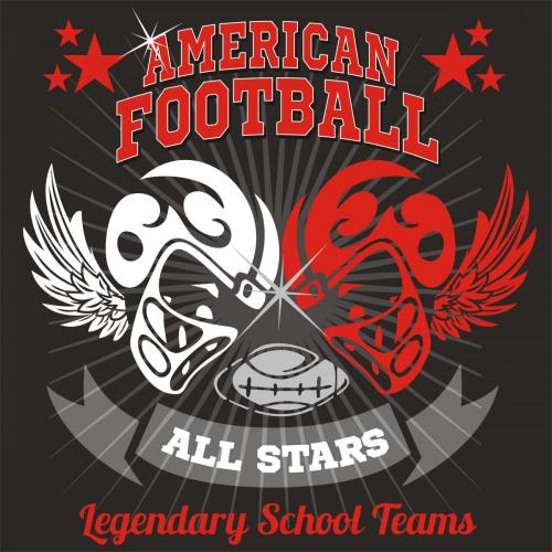 Fútbol americano - Impresión vectorial vintage para ropa deportiva de niño
