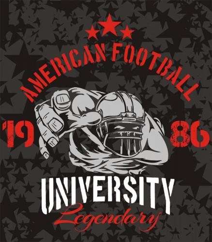 Fútbol americano - ilustración vectorial para camiseta