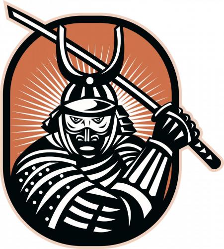 espada de guerrero samurai japonés retro