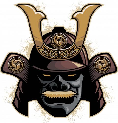 casco de armadura samurái